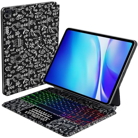 Kolude Tastaturhülle für iPad Pro 11 Zoll (4./3./2./1. Generation), empfindliches digitales Touchpad, beleuchtete Tasten, schwebender freitragender Ständer