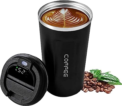 Taza de café para llevar de acero inoxidable- doble pared de aislamiento-para automóvil-tapa reutilizable ecológica-con filtro para hacer tu propio café o té
