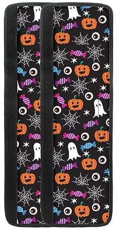 NETILGEN Kühlschrank-Türgriffabdeckungen, rutschfest, für Kühlschrank, Geschirrspüler, Mikrowelle, Halloween, Dekoration, Geister, Kürbis, Süßigkeiten, 2 Stück