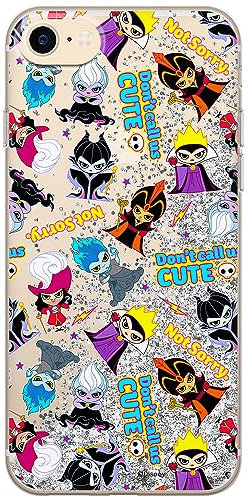 ERT GROUP mobile phone case for Apple Iphone 7/8/ SE 2/ SE 3 original and officially Licensed Disney pattern Disney Villains 008 optimally adapted to the mobile phone, with glitter overflow effect