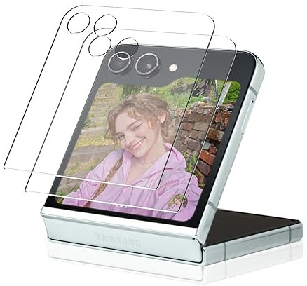 AnnhanT Verre Trempé pour Samsung Galaxy Z Flip 5 Protection écran 2 Pièces, Galaxy Z Flip 5 Verre Trempé Anti-Rayures pour Samsung Galaxy Z Flip 5 Protecteur d'écran