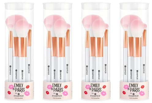 essence essence EMILY IN PARIS by essence mini brushes, Accessoires, Nr. 01, Mehrfarbig, vegan, Nanopartikel frei, 4er Pack (4x4pcs)