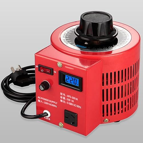 Transformador Variable Regulador de Voltaje AC Transformador Convertidor 500VA-3000VA Bobina de Cobre Incorporada para Fuente de Poder Durable, Versátil, Amplio Rango de Aplicaciones,500VA
