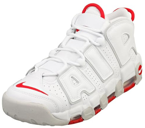 Nike Mens Air More Uptempo '96, White Red Grey, 10.5