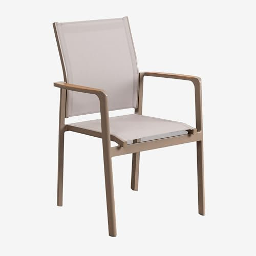 SKLUM Packung mit 4 stapelbaren Gartenstühlen mit Armlehnen aus Aluminium Elvira -