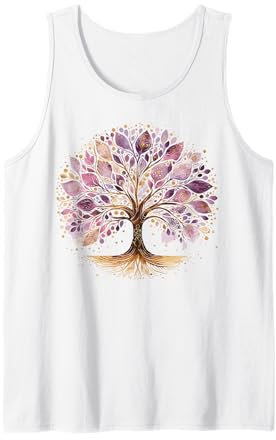 Arbre de vie de yoga violet et doré Débardeur