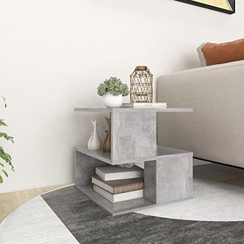 Rantry Beistelltisch, Grau, Beton, 40 x 40 x 40 cm, aus Spanplatte, Esstisch, Küchentisch, Gartentisch, Outdoor-Tische