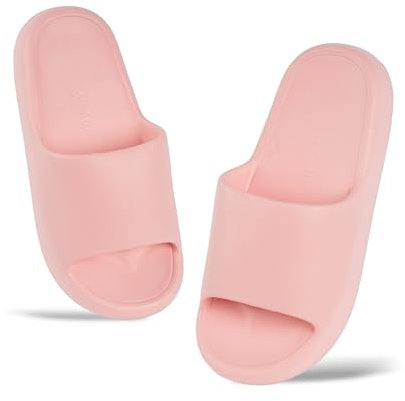 H HANSEL HOME Chanclas para Mujer Cómodas y Antideslizantes - Zapatillas de Estar Por Casa de Suela Gruesa, Sandalias Pantuflas on Cloud para Verano, Playa, Piscina y Baño - Rosa, 40/41