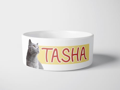 forefrontdesigns Personalised Dog Name Bowl – Custom Ceramic Dog Bowl for Water/Food, Ideal for Dogs and Cats, Personalised Cat Bowl Available in Large and Medium Sizes for Stylish Feeding.