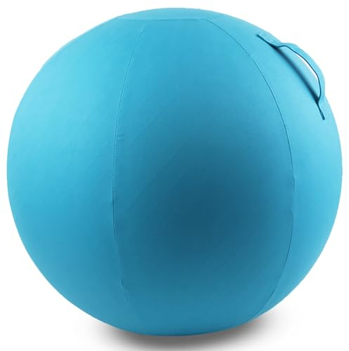WTZHHK 65 cm Gymnastikball-Stuhlbezug, Pilates-Yoga-Ball Bezug, Schwangerschaftsball Bezug, Balance-Ball-Sitzbezug, für Sitzball-Fitnessball, Faltbarer Sitzball-Stoffbezug(Color:Sky Blue)