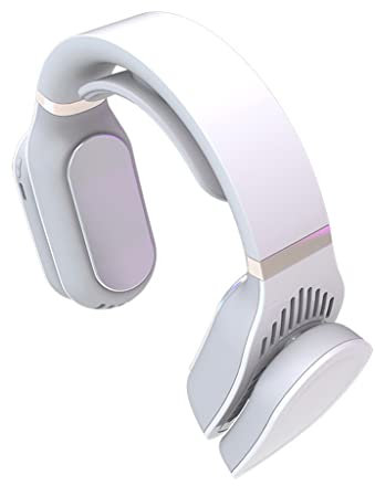 MULAIDI USB Charging Hanging Neck Fan Neck Warmer Electric Neck Heater Temperature Display Portable Air Conditioner For Outdoor Portable Hanging Neck Fan Heater Rechargeable For Women