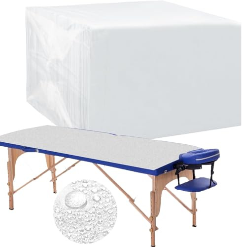 Einweg-Massageliegen-Bettlaken, Vlies-Spa-Bettlaken, wasserdicht und öldicht, für Massagetisch, Wimpernbett, Spas, Schönheitssalon, Hotel, Tattoo, Reisen, 80 x 180 cm, Weiß, 100 Stück