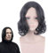 Cosplay Perücke Film Severus Snape Schwarze Perücke Cosplay Professor Snape Lockige Perücke Halloween Rollenspiel Kostüme Perücken+Perückenmütze
