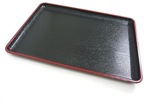 JapanBargain, Japanische lackierte Kunststoff-Serviertabletts, vielseitiges Tablett für Bento, Abendessen, Tee, Couchtisch, Ottomane, Fernseher und Butler, hergestellt in Japan, Schwarz und Rot, 43,2
