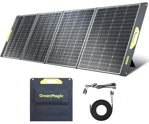 Greenmagic Panneau solaire portable 400 W, pliable 39 V, durable, compatible avec la plupart des générateurs solaires portables de 40 V, centrale électrique sur le marché