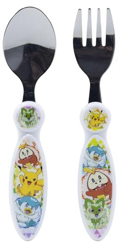SET DE 2 CUBIERTOS METALICOS (CUCHARA Y TENEDOR) POKEMON