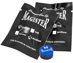 BILMAG Billard Zubehör Queue Klebeleder Magister, 9 Schichten, 13mm - 14mm, Soft & Medium (Härtegrad: Medium, 13mm)
