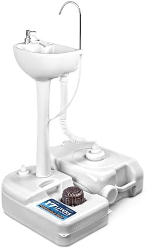 SereneLife Portable Sink, Camping, Outdoor Unit Garden, Hand Wash Station, Portable Basin w/Wheels, Garden w/Waste Tank, Foot Pump, Soap Dispenser for Outdoor Events, Worksites
