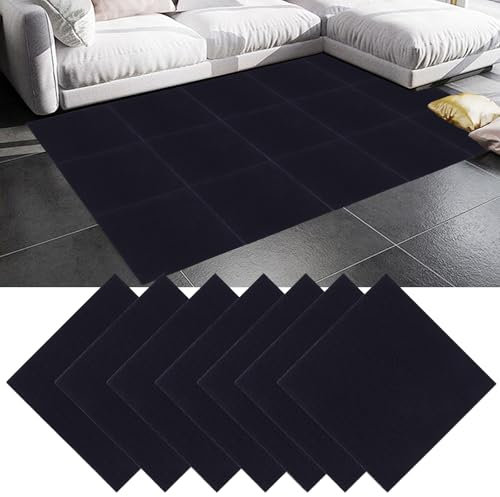 GBACHOOSE 30 Stück Teppichfliesen 30x30 cm, Teppichfliesen Selbstklebend, Teppichboden, Teppich Fliesen, Teppichfliesen Selbstliegend für Büro, Wohnzimmer, Balkon (Dunkelblau)