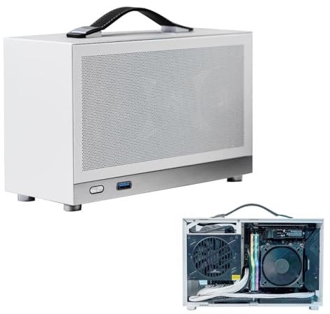 ITX Case - ITX PC Case | Computer Case USB Port | Thickened Portable Desktop Computer Empty Chassis PC Case | Wood Walnut front panel | Small form factor