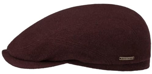 Stetson Vedrick Flat Cap Made in EU Wool Cashmere Men Autumn Winter Raspberry