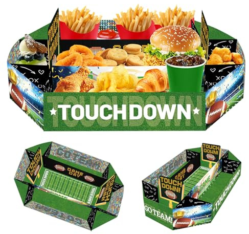 3 Stück Snackstadion,American Football Snack Stadium, Super Bowl Snack Stadium, Fußball Snack Stadion,Football Bowl Party Geschenk zum Super Bowl,Large XXL Snack Stadium (47 x 26cm)