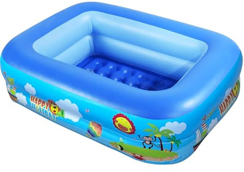 Planschbecken für Kinder,Aufblasbarer Pool, Aufblasbares Planschbecken, Kinderpool,Kinder Planschbecken,Schwimmbecken,Aufblasbare Pool,Aufblasbarer Kinderpool,2Rollen 105 x75 cm Höhe 30 cm