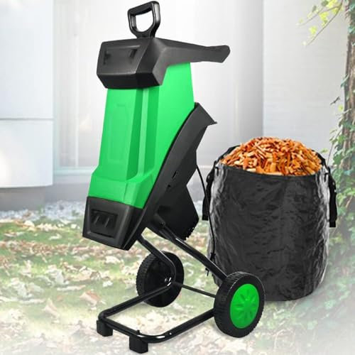 ZXSYYDS Hack- Und Komposthäcksler Mit Rädern, 50L-Fangsack, 4500U/Min, Für Gartenpflege Und Kompostierung