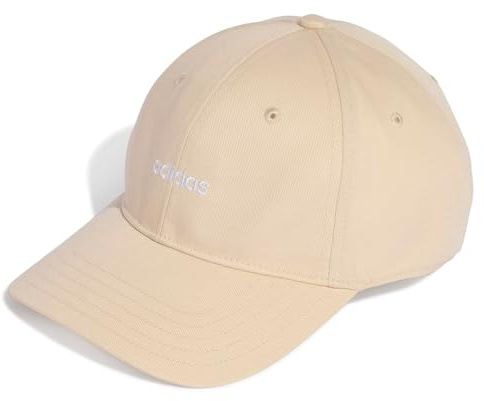 adidas Unisex Linear Embroidery Baseball Cap, Crystal Linen/White, S-M