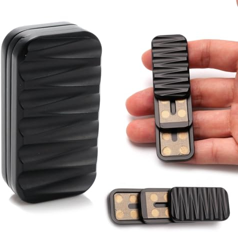 VANANA Metall Fidget Slider Spielzeug für Erwachsene - 3-lagiger Fidget Spinner Stressabbau & Fokus Werkzeug, Büro Schreibtisch Gadget Geschenk Wellendesign (Schwarz)