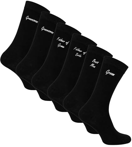 Sock Snob - Mens Wedding Socks for Groom Groomsman Best Man Father of the Groom and Bride (UK, Numeric, 6, 11, Regular, Regular, Black)