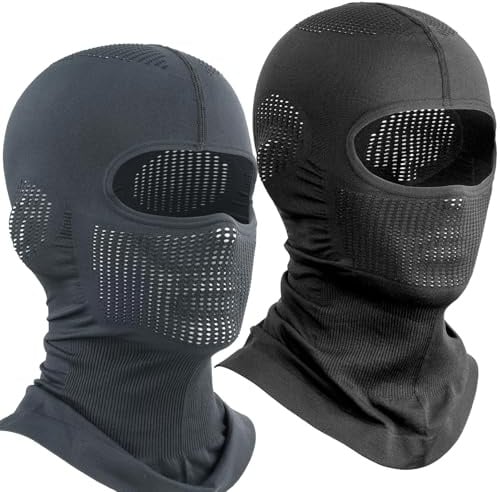 MOMAHUA MOMHUA 2Pcs Sturmhaube Vollgesichtsmaske Balaclava Gesichtshaube Helm Liner Skimaske für Motorrad Radfahren Ski Snowboarden Outdoor Sports, Maske für Männer Frauen Gesichtsschutz