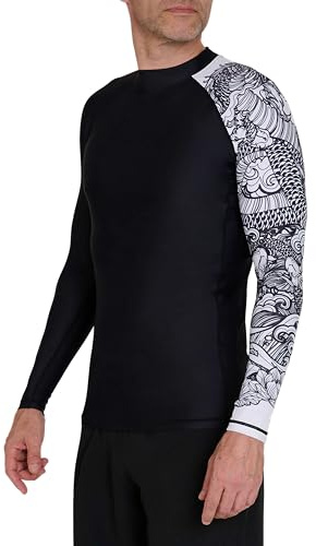 PowerLayer Rashguard à Manches Longues pour Homme, Maillot de Corps de jiu-Jitsu brésilien, Compression pour Course à Pied, Cyclisme, sous-vêtement de Protection