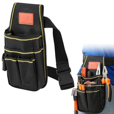 Tool Belts for Men, Durable Tool Belt Pouch with Adjustable Belt, Compact Small Tool Bag for Carpenters and Gardening, 26 x 13 cm