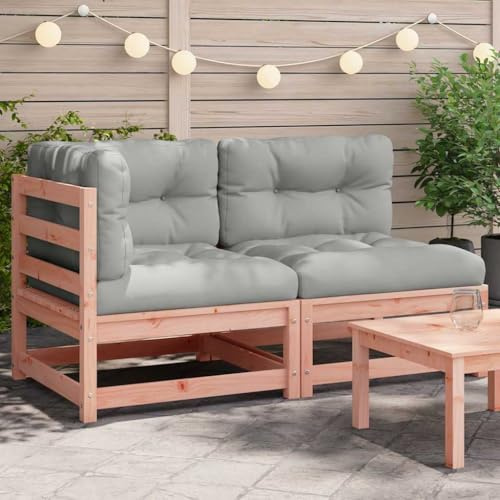 LoogCape Douglasie Gartensofa mit Kissen, 2-Sitzer Massivholz Outdoor Möbel Set, 140x70x67cm Terrassenlounge, Robustes Patio-Sofa für Garten und Balkon
