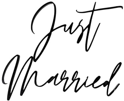 Just Married Cake Topper, 10 x 9 CM Personalised Acrylic Wedding Cake Toppers, Just Married Cake Decorations Personalised Wed Cake Topper for Wedding, Anniversary, Engagement Party