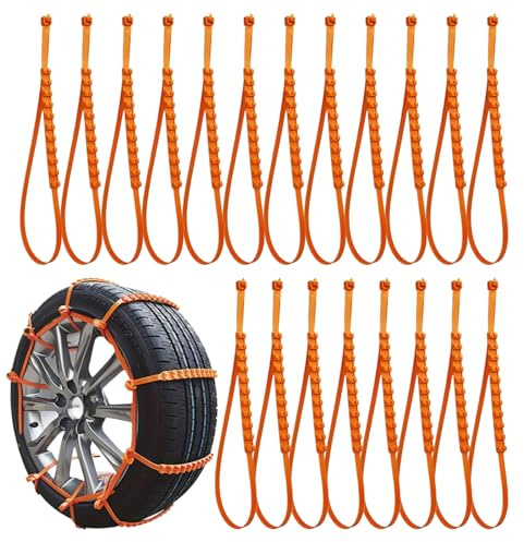 Tire Chains - 20 Pack Snow Zip Fasteners, Universal Fit Adjustable Wheel Wraps With Reinforced Locking Buckle Wear Resistant Build, Strong Traction Performance, Ideal For Winter Road Trip