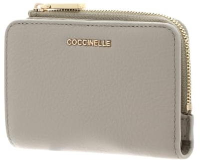 Coccinelle Leder Geldbörse Metallic Soft Wallet Eucalipto grüngrau