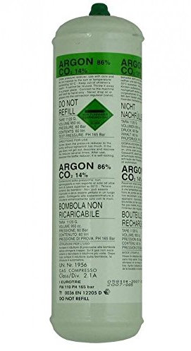 Argon CO2 Disposable Welder Gas Bottle 60 L Litre For Gas Gasless Mig 1368