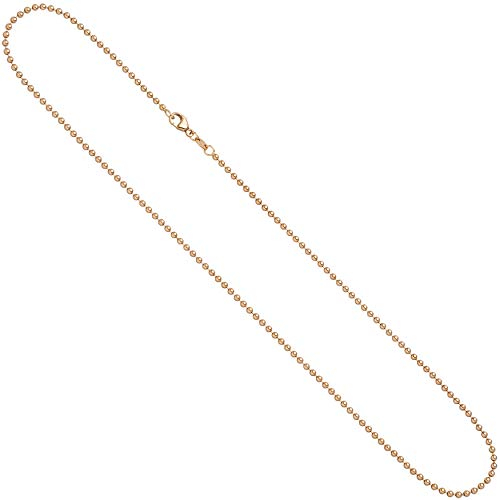 Jobo Damen Kugel-Kette aus 14 Karat 585 Rosegold 2,0 mm 42 cm
