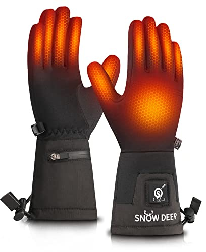 Heated Glove Liners Men Women,Rechargeable Battery Heated Motorcycle Ski Snow Warmer Gloves (M/L)