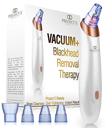 Project E Beauty Vacuum + Thérapie d'élimination des points noirs | Ultrastrong Aspiration Faciale Acné Whitehead Pimple Pore Nez Peeling Cleaner Dispositif