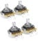 CTS 450 Series A500K Split Shaft Fine 24-Splines Audio Taper Potentiometer for Electric Guitar Bass, 10% Tolerance (Set of 4)