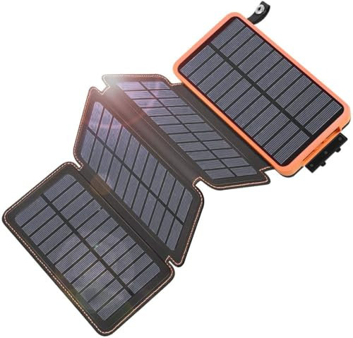 Solar Charger 25000mAh, Tranmix Portable Solar Phone Charger with 4 Solar Panels, High Capacity Solar Power Bank External Bat