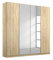 Rauch Möbel Alabama Schrank Kleiderschrank Drehtürenschrank Eiche Sonoma mit Spiegel, Holz, 4-türig inklusive Zubehörpaket Basic 2 Kleiderstangen, 4 Einlegeböden BxHxT 181x229x54 cm