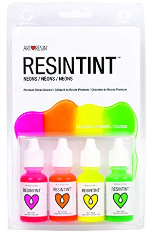 ResinTint - Pigmento líquido, no tóxico, no inflamable, neón, paquete de 4