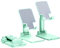 Fold Mobile Phone Stand for Desk, Aluminum Alloy Portable Tablet Stand Desktop Angle Height Adjustable Desktop Phone Holder with Mobile Phone/iPad/Kindle/Tablet-Green
