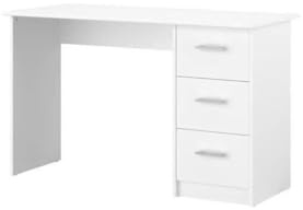 Essentielle Schreibtisch mit 3 Schubladen – Dekor weiß – L 121,2 x T 74,3 x H 55 cm