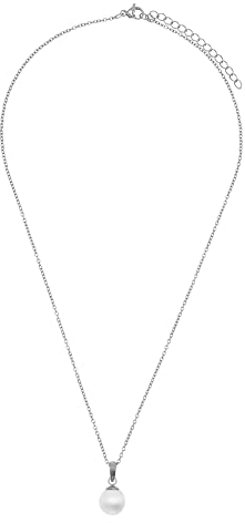 Heideman Halskette Alenia Damen - aus hochwertigem Edelstahl - silber gold rosegold farbend poliert - Kette für Frauen mit Perle weiß - 45cm lang mit Verlängerungskettchen