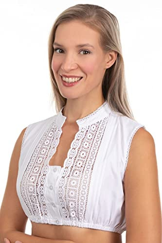 Edelnice Trachtenmode Verschiedene Dirndlblusen Modelle aus Spitze und Baumwolle Gr. 32-54 (44, Julia)